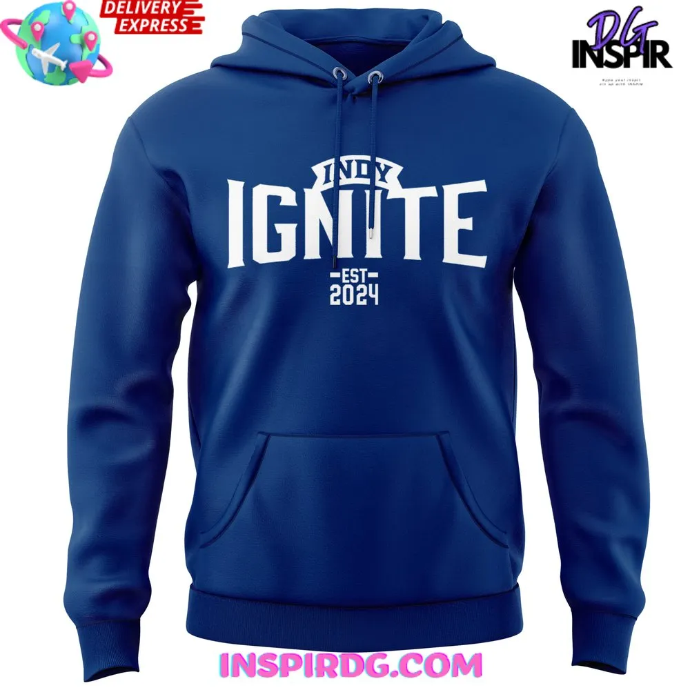 -Indy Ignite Pro Volleyball 2024 Blue Hoodie