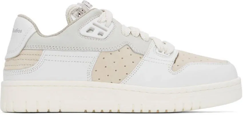 Acne Studios White & Off-White Paneled Low Top Sneakers