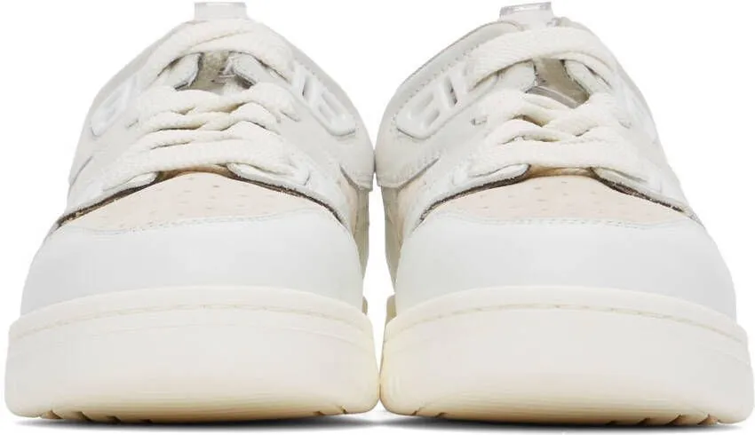 Acne Studios White & Off-White Paneled Low Top Sneakers