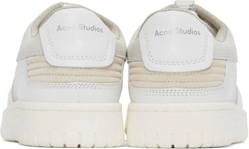 Acne Studios White & Off-White Paneled Low Top Sneakers