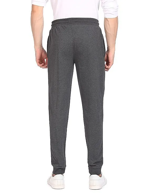 Aeropostale Men Charcoal Brand Print Heathered Joggers