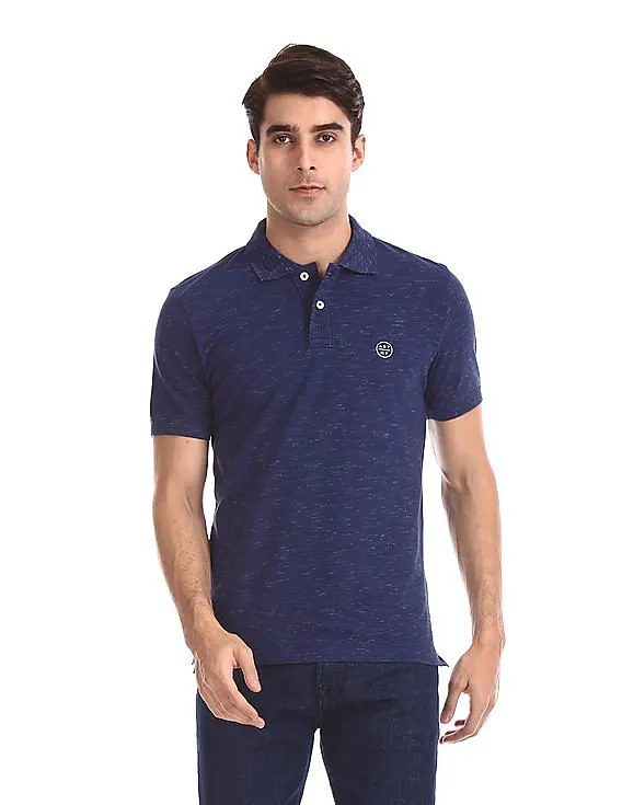 Aeropostale Short Sleeve Slubbed Polo Shirt