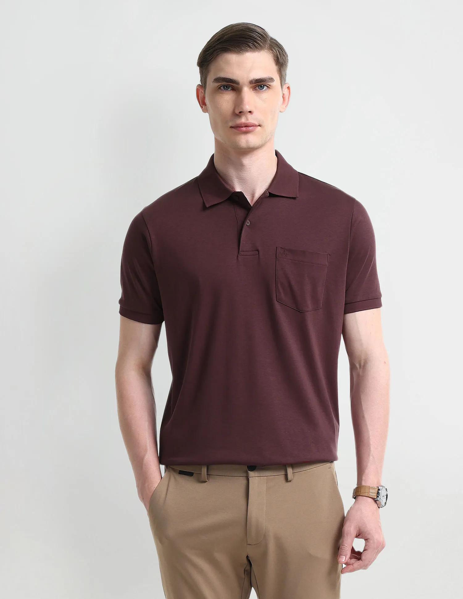 Arrow Solid Short Sleeve Polo Shirt