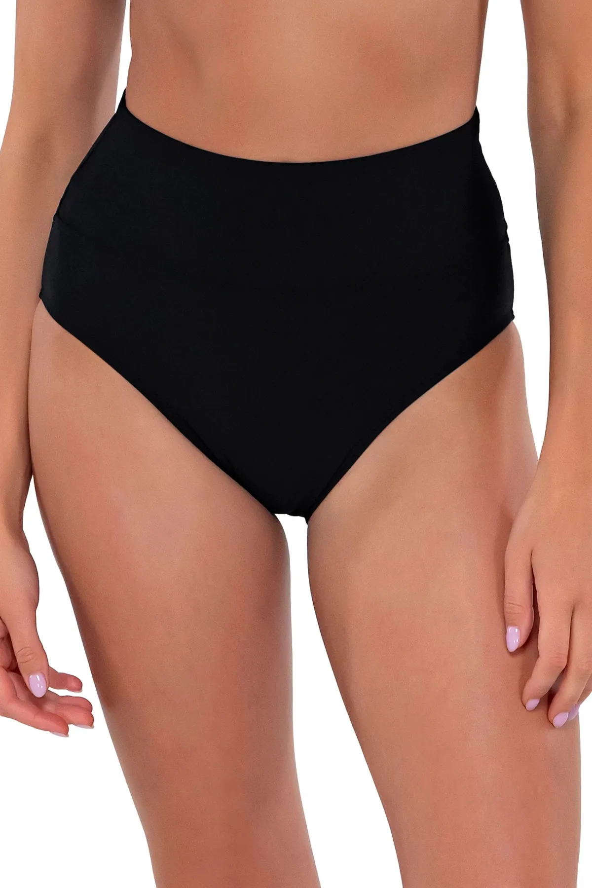 Banded Foldover High Waist Bikini Bottom