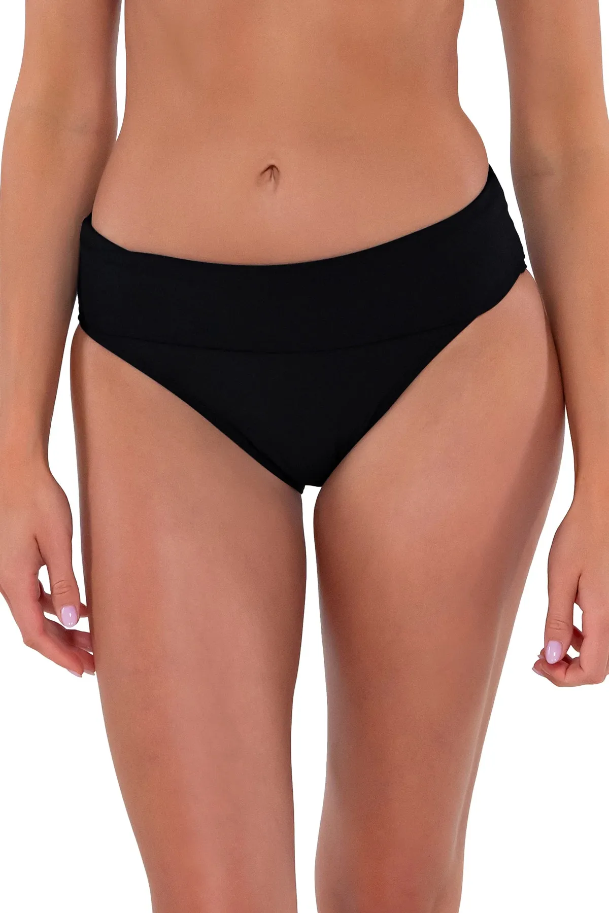 Banded Foldover High Waist Bikini Bottom