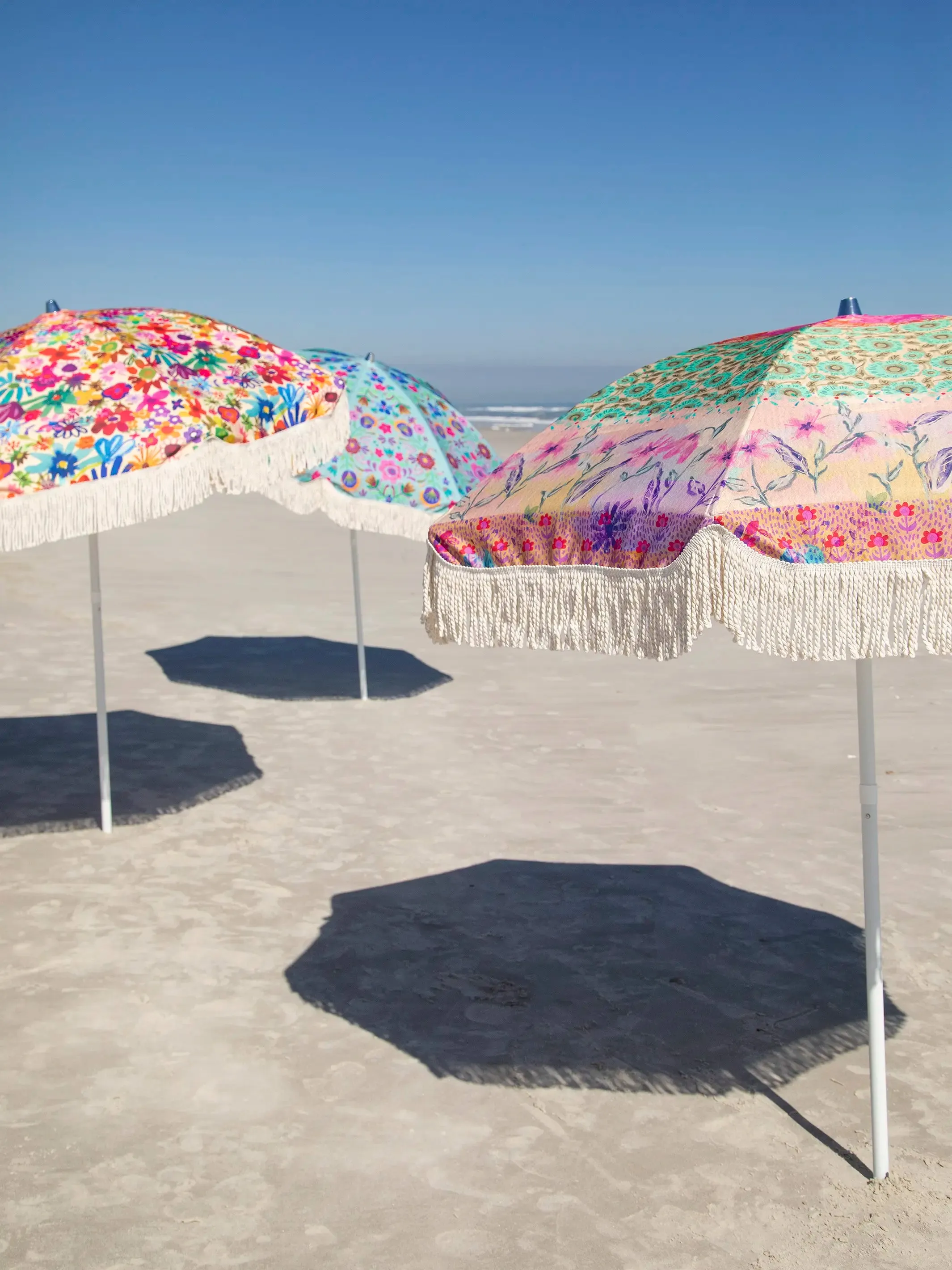 Beach Umbrella - Bright Floral Garden