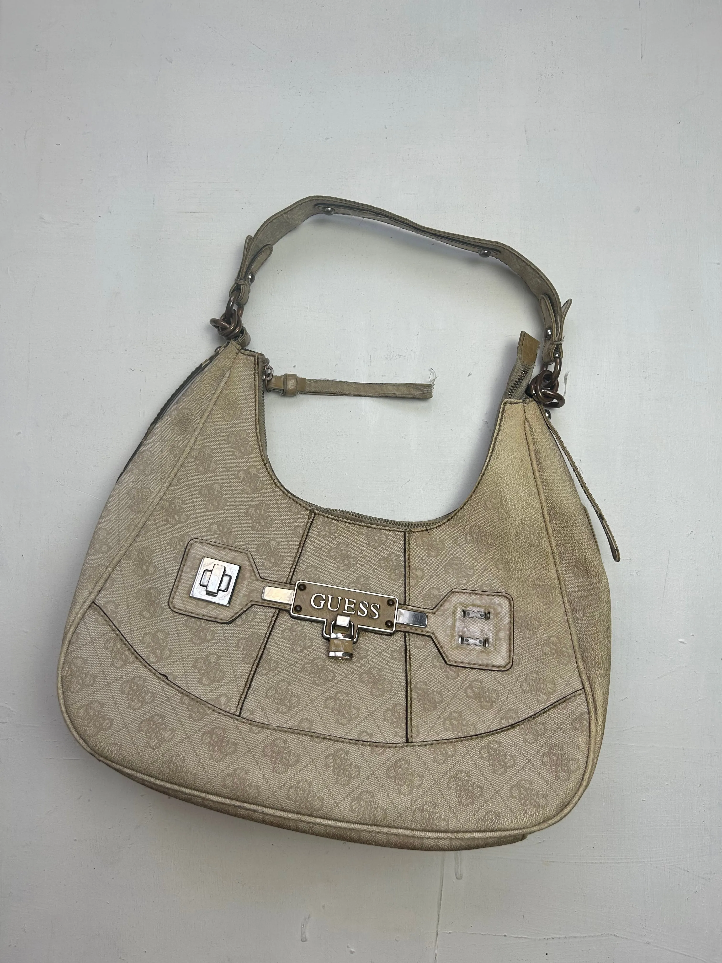 Beige monogram besace uni school shoulder bag