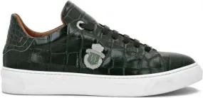 Billionaire crocodile-embossed leather sneakers Green