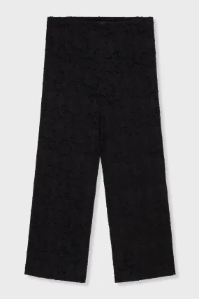 BLACK JACQUARD TROUSERS