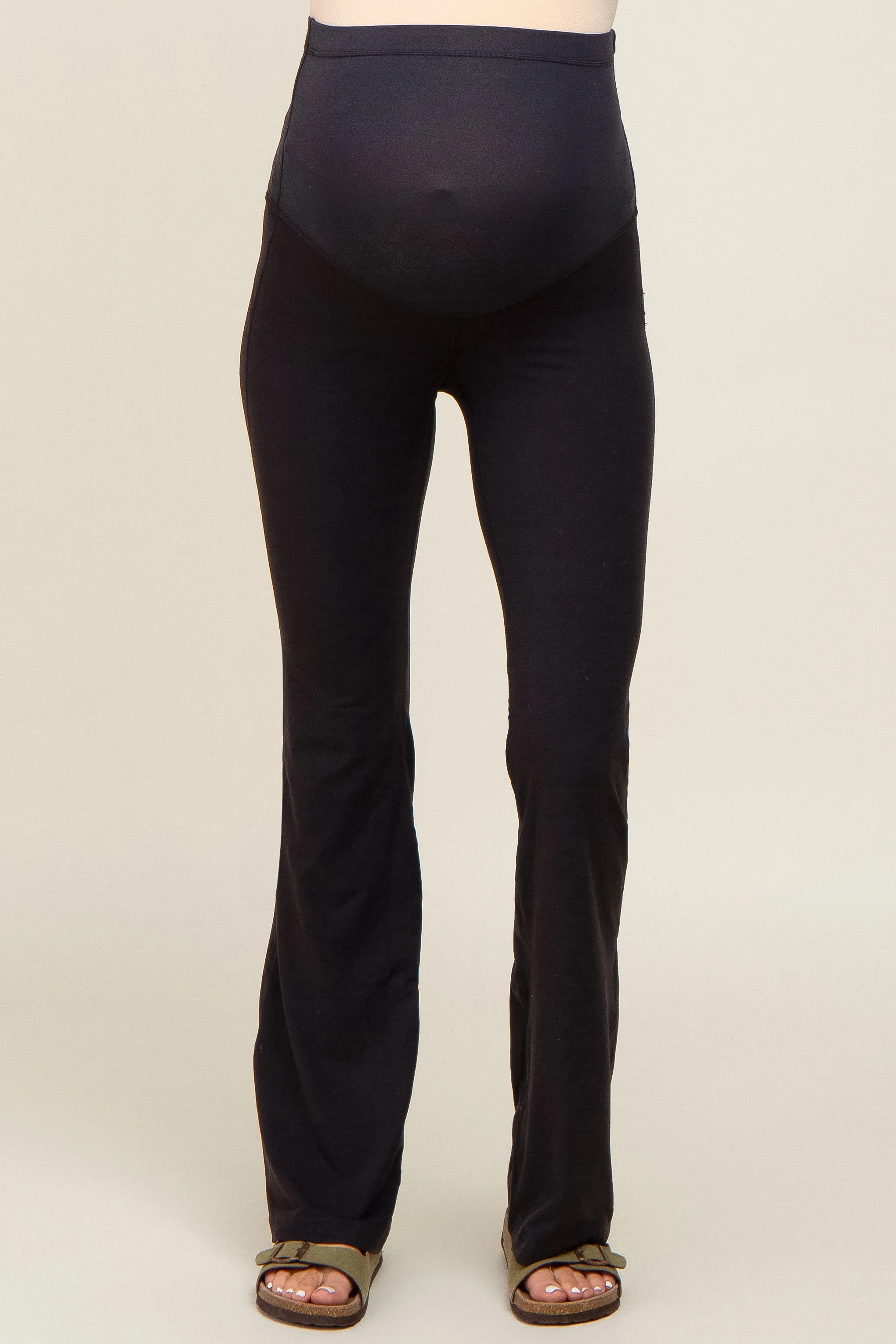 Black Maternity Flared Leggings