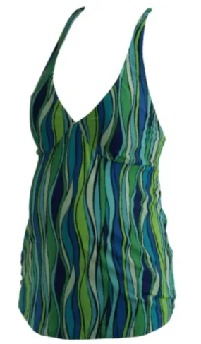 Blue and Green Old Navy Maternity Amazon Print Maternity Tankini Set (Gently Used - Size Small)