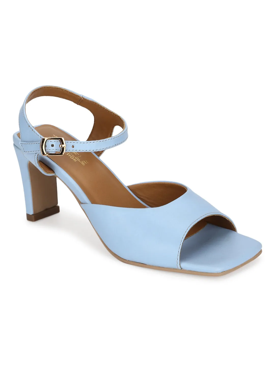 Blue PU Slim Block Sandals (TC-ST-1229-BLUPU)