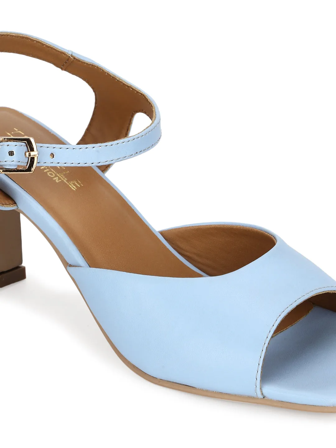 Blue PU Slim Block Sandals (TC-ST-1229-BLUPU)