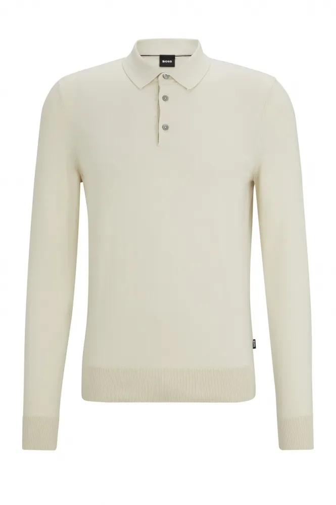 Boss Gemello Knitted Polo Open White