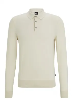 Boss Gemello Knitted Polo Open White