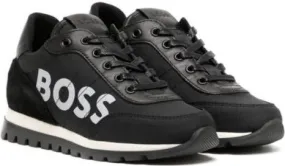 BOSS Kidswear logo-print low-top sneakers Black