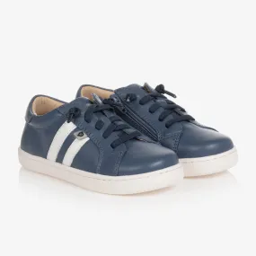 Boys Blue Leather Trainers