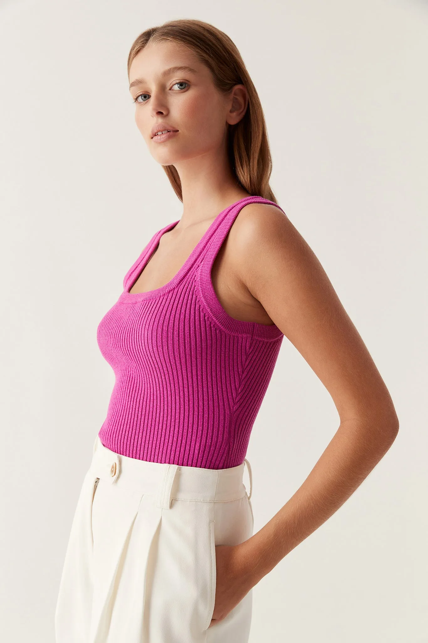 Bronte Scoop Neck Rib Tank