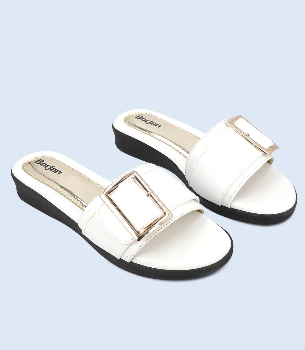 BW9203-WHITE-Women Slipper