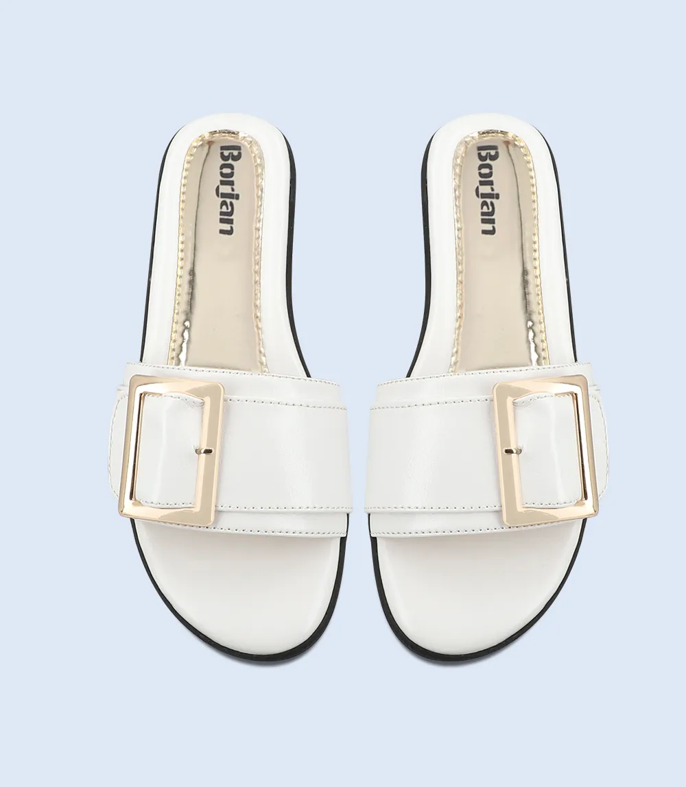 BW9203-WHITE-Women Slipper