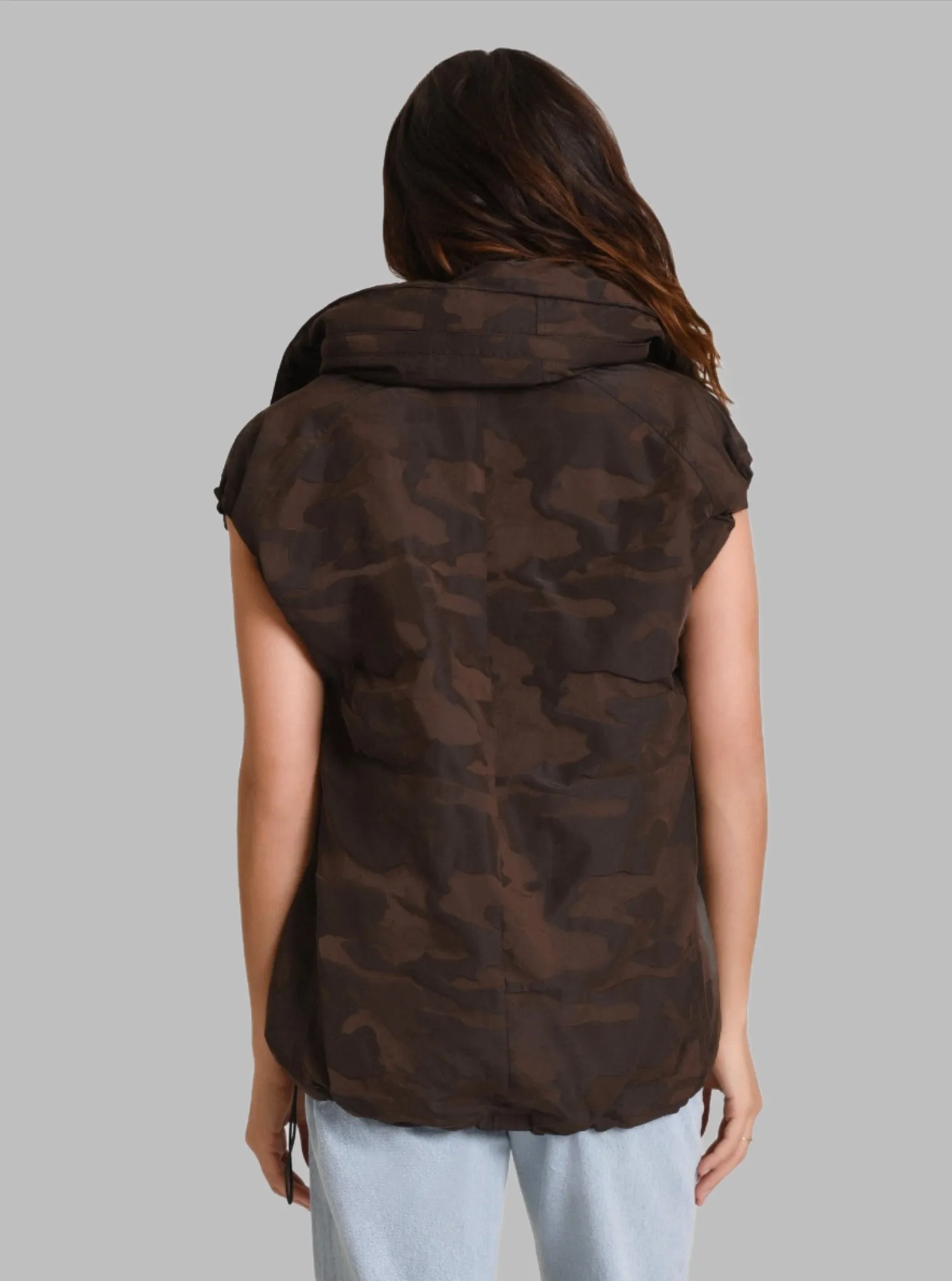 Camo Oversize Svetlana Vest Gold Trims