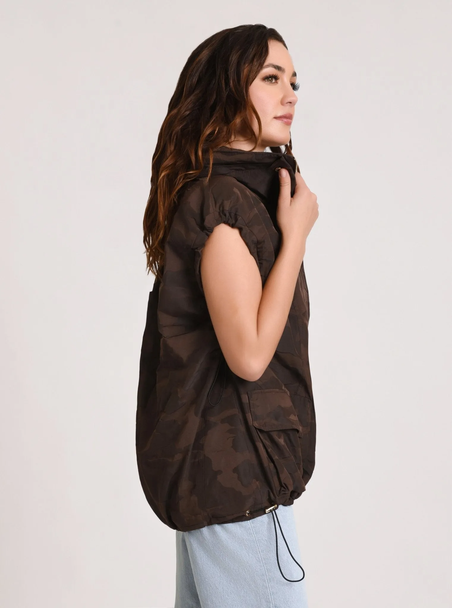 Camo Oversize Svetlana Vest Gold Trims