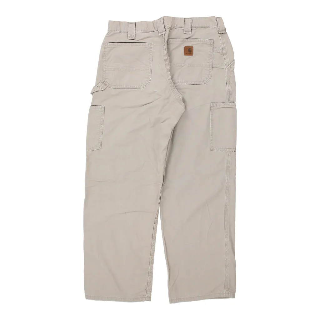 Carhartt Carpenter Trousers - 34W 30L Beige Cotton