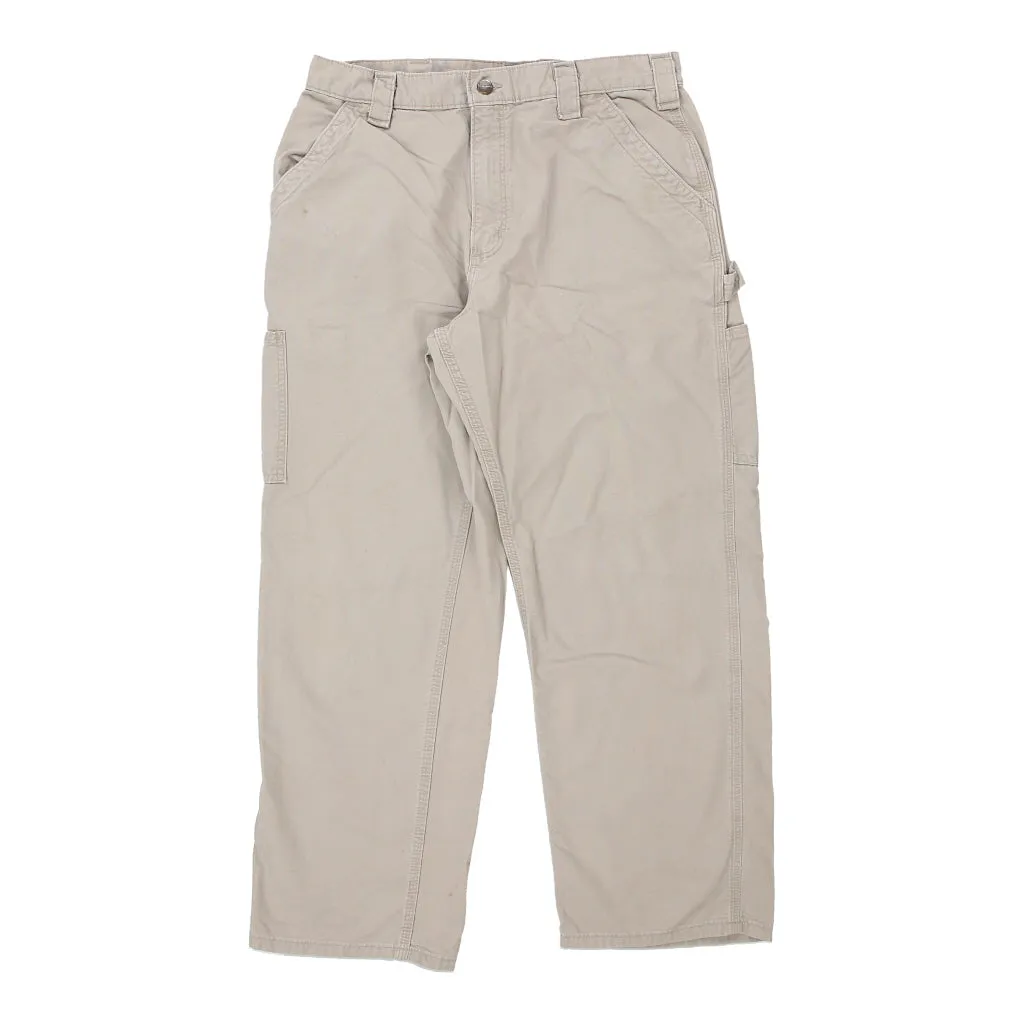 Carhartt Carpenter Trousers - 34W 30L Beige Cotton