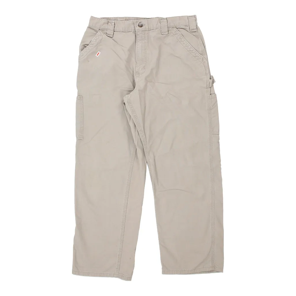 Carhartt Carpenter Trousers - 34W 30L Beige Cotton