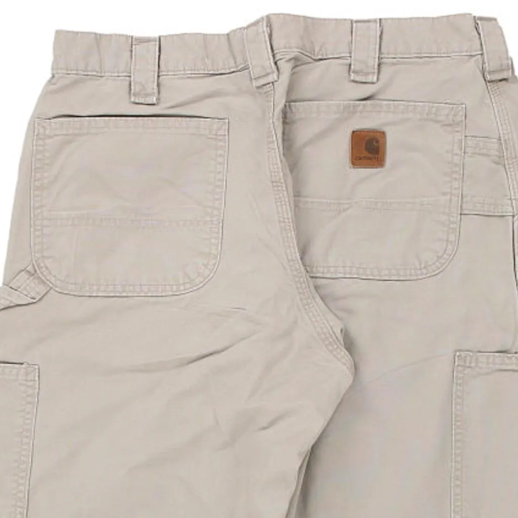 Carhartt Carpenter Trousers - 34W 30L Beige Cotton