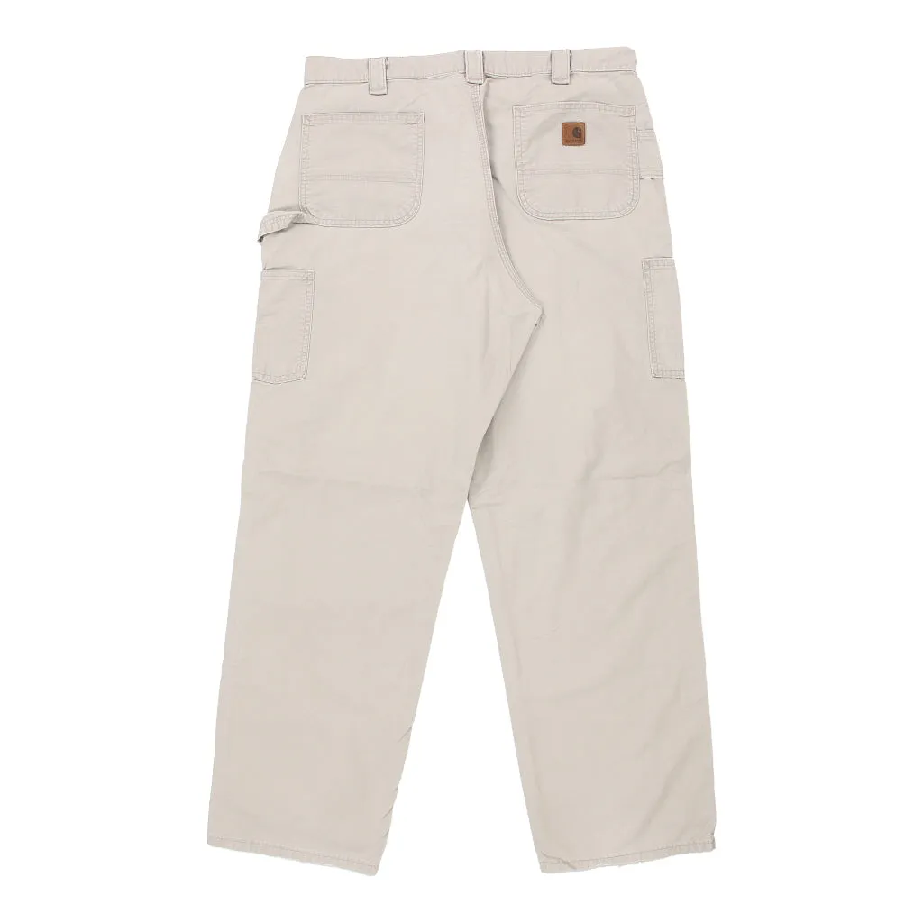 Carhartt Carpenter Trousers - 40W 34L Beige Cotton