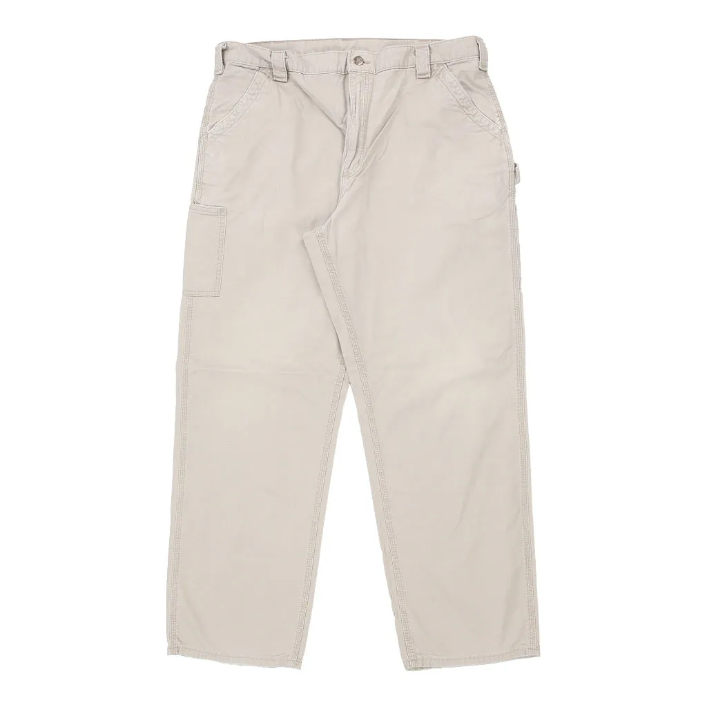 Carhartt Carpenter Trousers - 40W 34L Beige Cotton