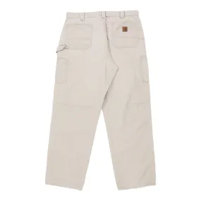 Carhartt Carpenter Trousers - 40W 34L Beige Cotton