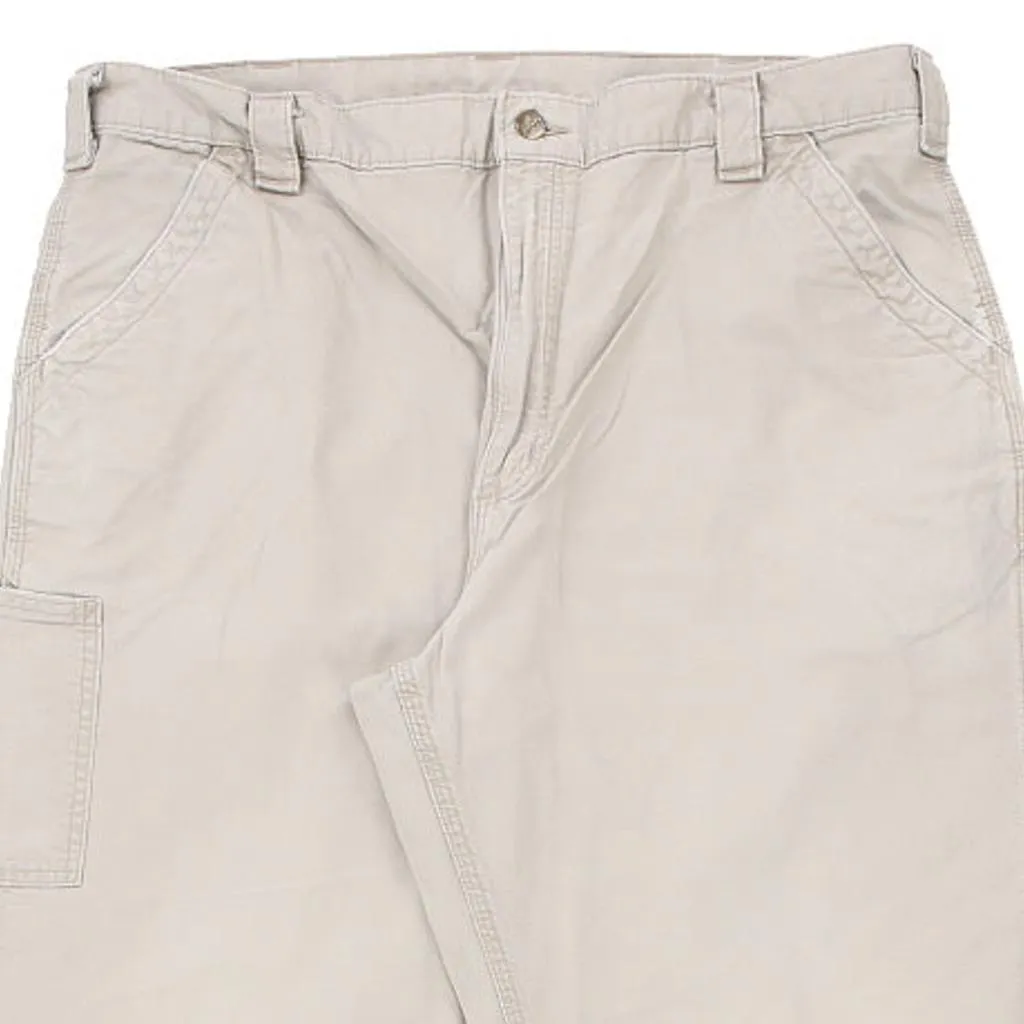 Carhartt Carpenter Trousers - 40W 34L Beige Cotton