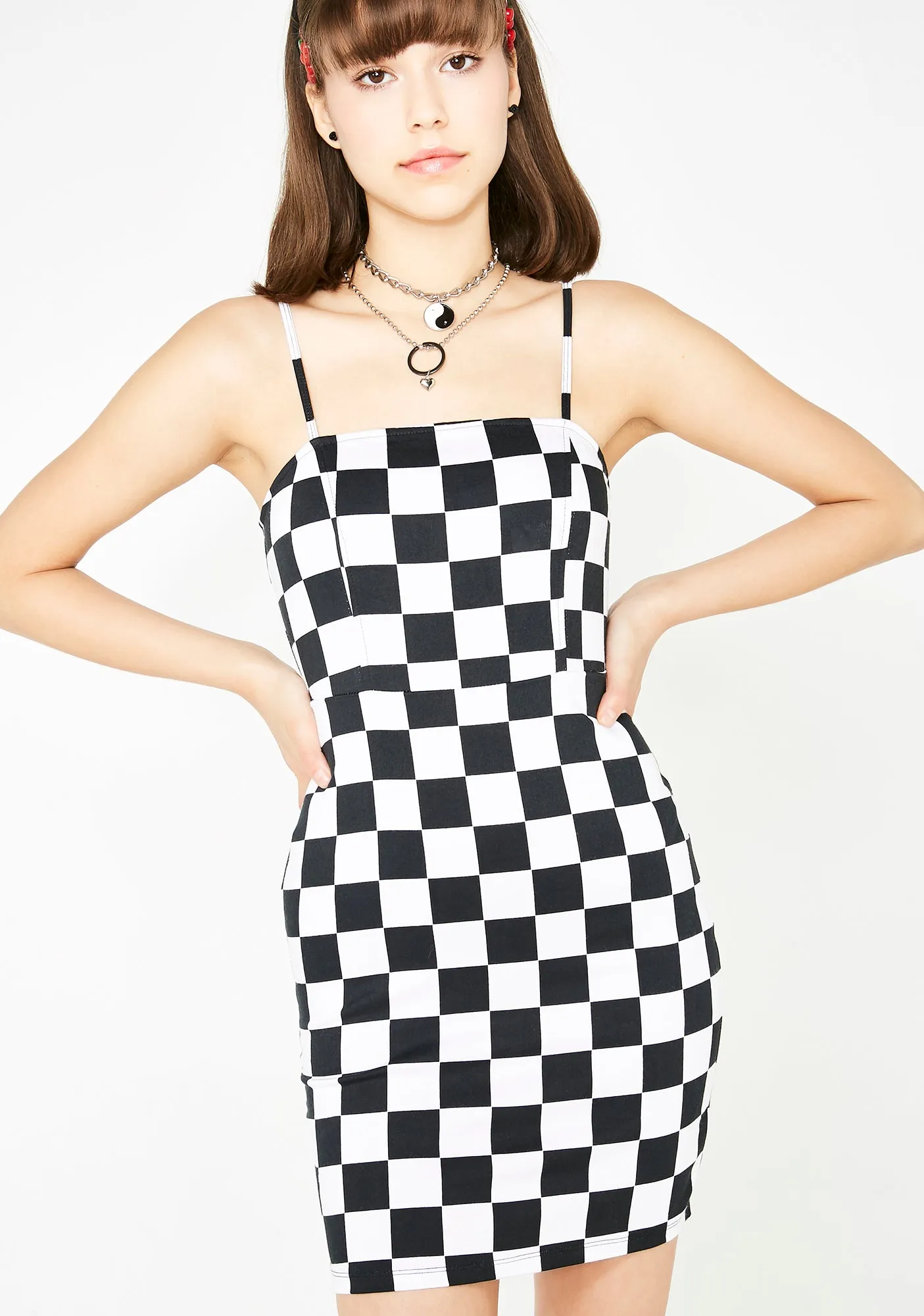 Checkered Boco Dress-