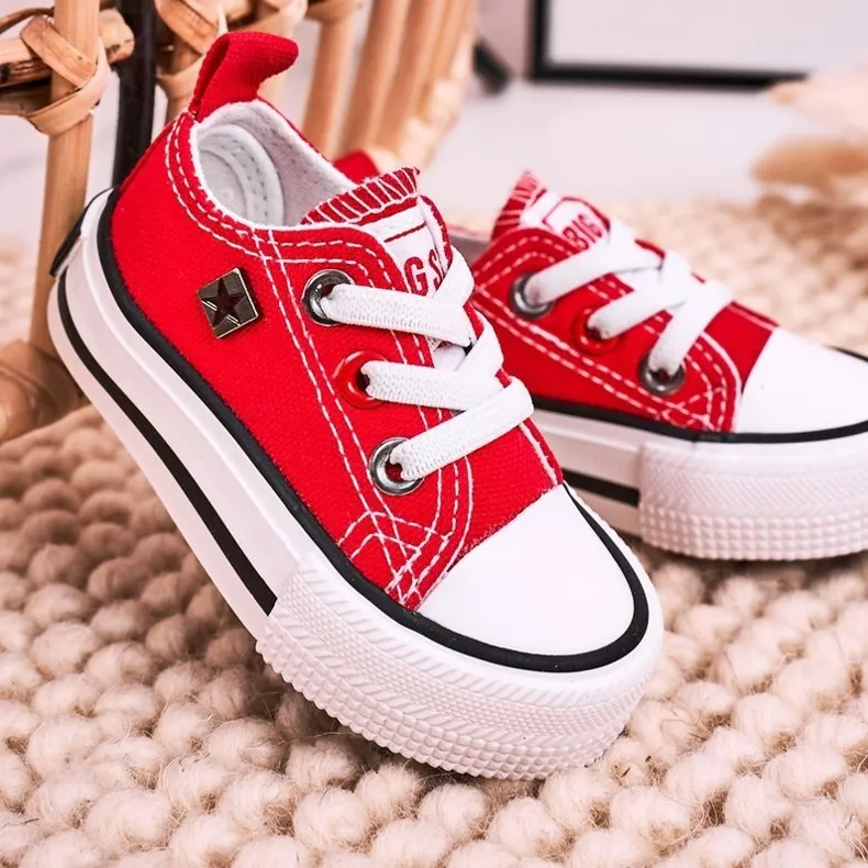 Children's Classic Low Sneakers Big Star HH374196 Red