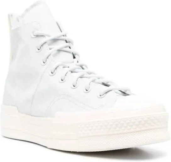 Converse asymmetric high-top suede sneakers Blue