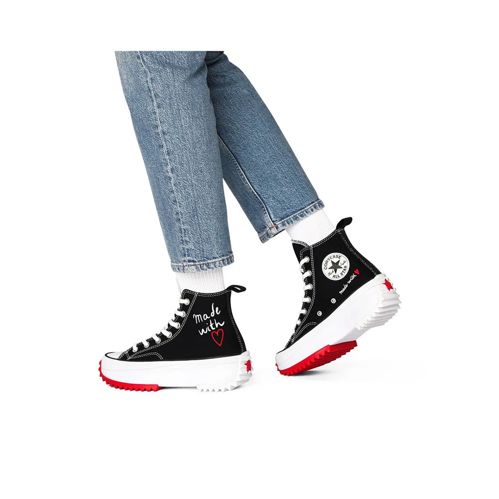 Converse Love Thread Run Star Hike High Top Black/White/University Red 171120C