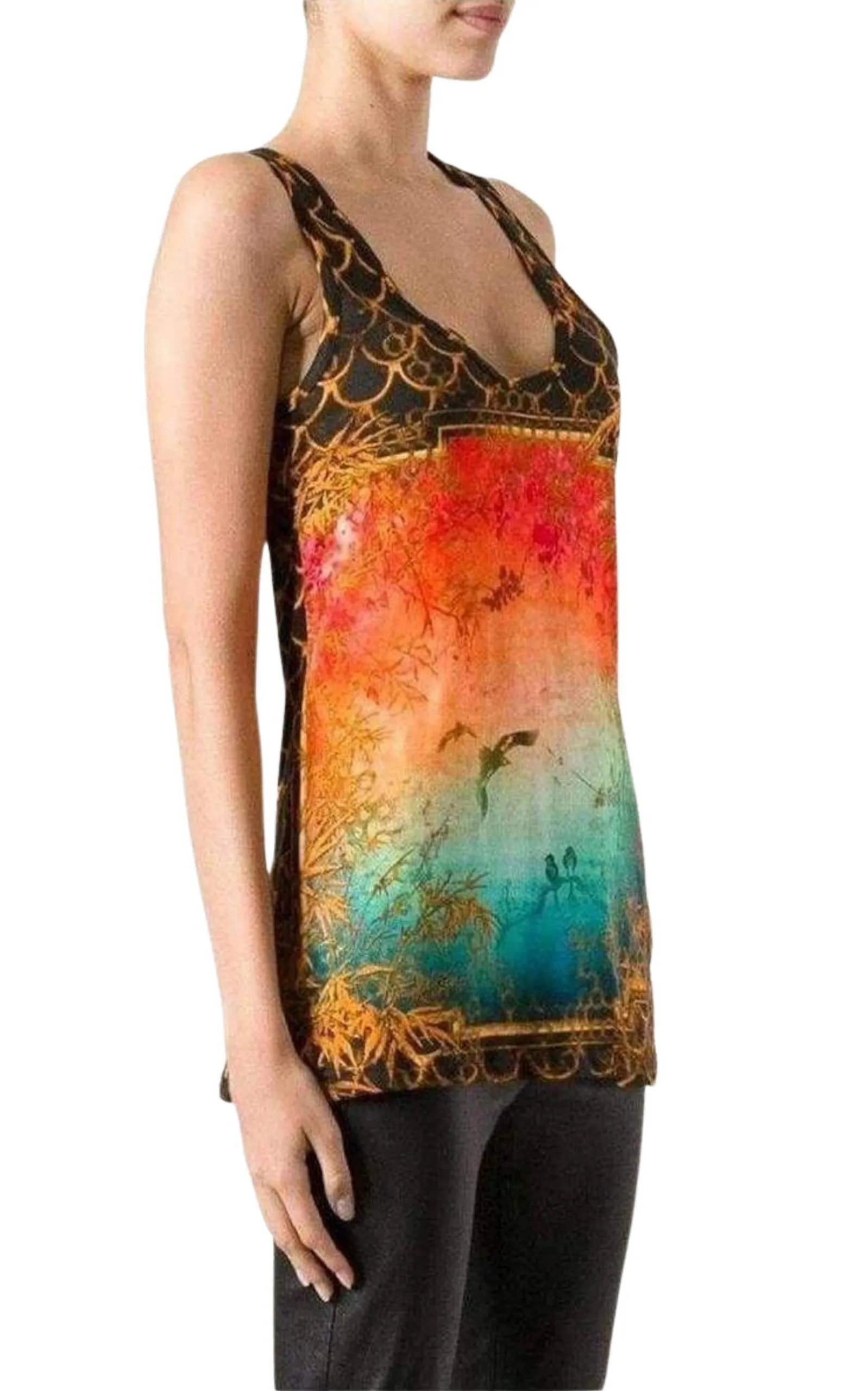 Cotton Oriental Print Tank Top