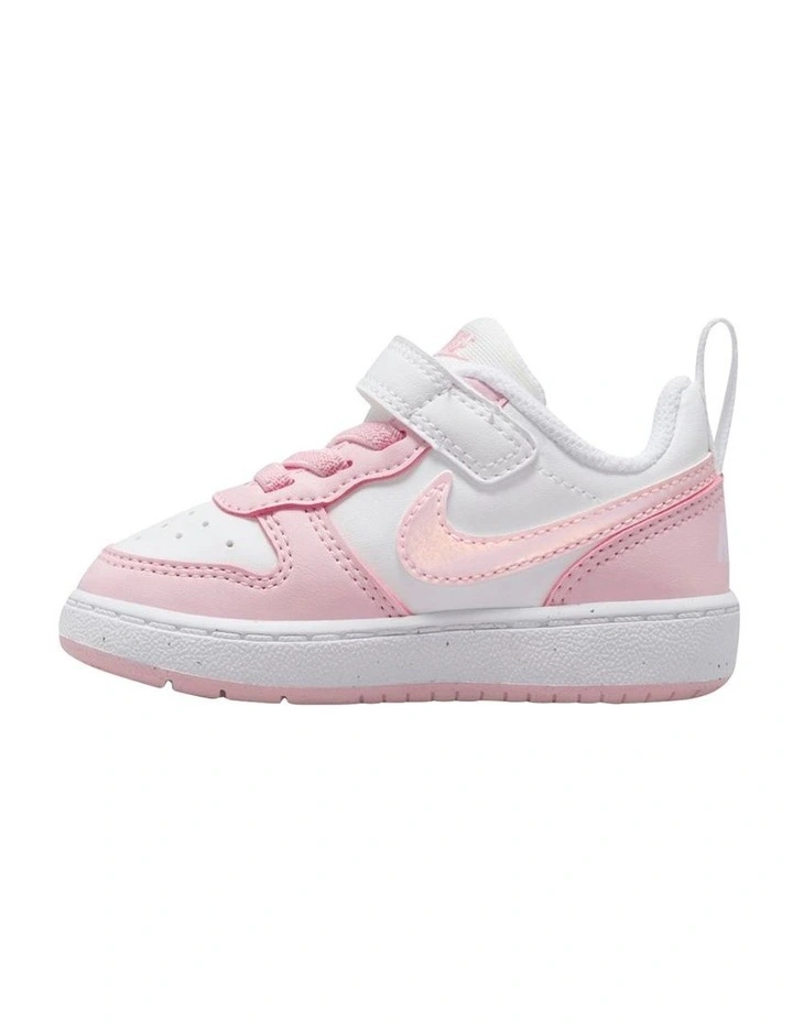 Court Borough Low Recraft Infant Sneakers in White/Pink Foam