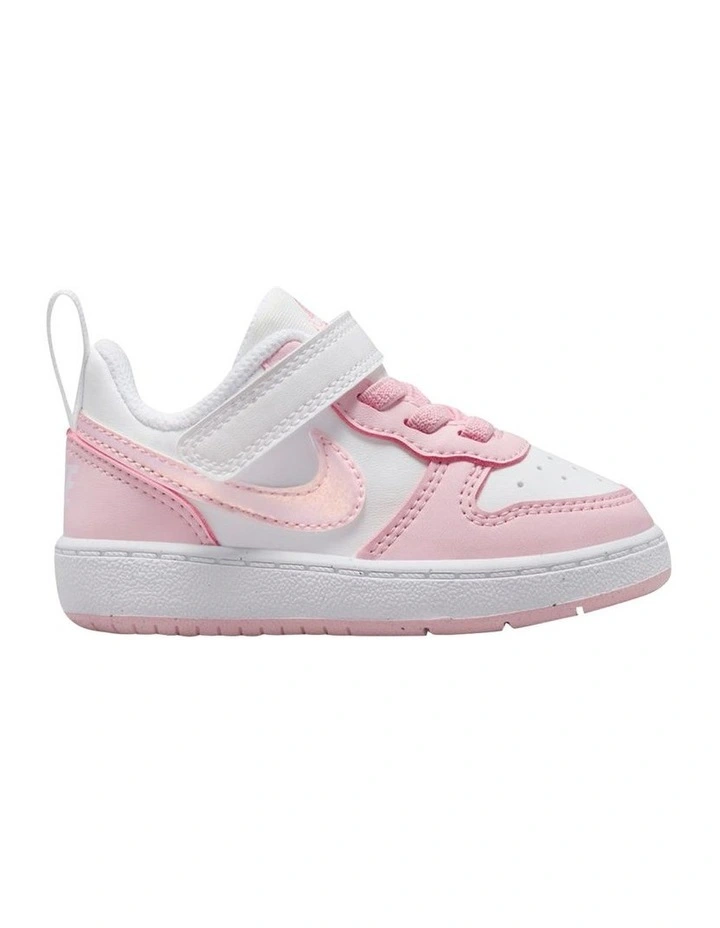 Court Borough Low Recraft Infant Sneakers in White/Pink Foam