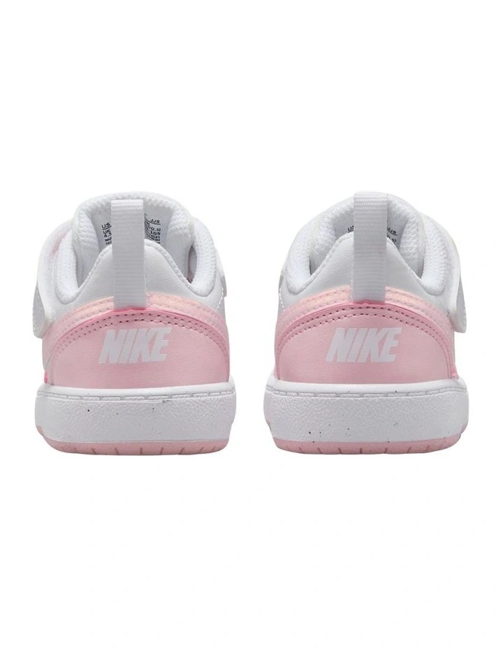 Court Borough Low Recraft Infant Sneakers in White/Pink Foam