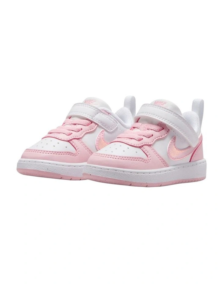 Court Borough Low Recraft Infant Sneakers in White/Pink Foam