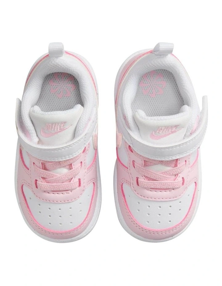 Court Borough Low Recraft Infant Sneakers in White/Pink Foam