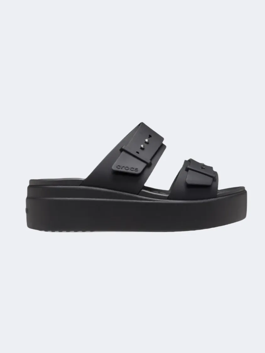 Crocs Brooklyn Buckle Low Wedge Women Lifestyle Sandals Black