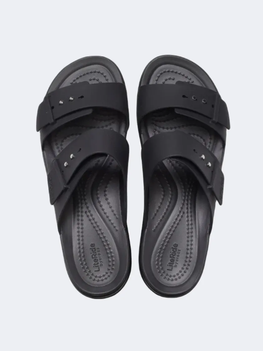 Crocs Brooklyn Buckle Low Wedge Women Lifestyle Sandals Black