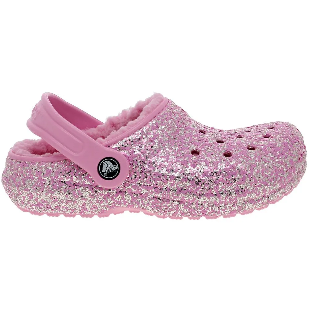 Crocs Classic Lined Glitter K Girls Clog Sandals