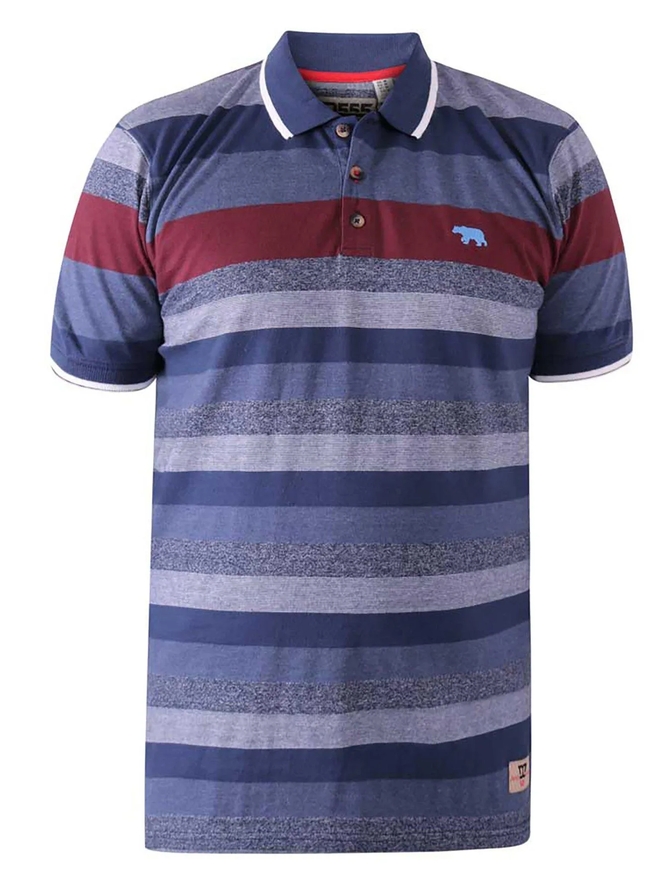 D555 Knightsbridge Jacquard Stripe Polo - Blue