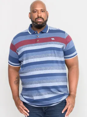 D555 Knightsbridge Jacquard Stripe Polo - Blue