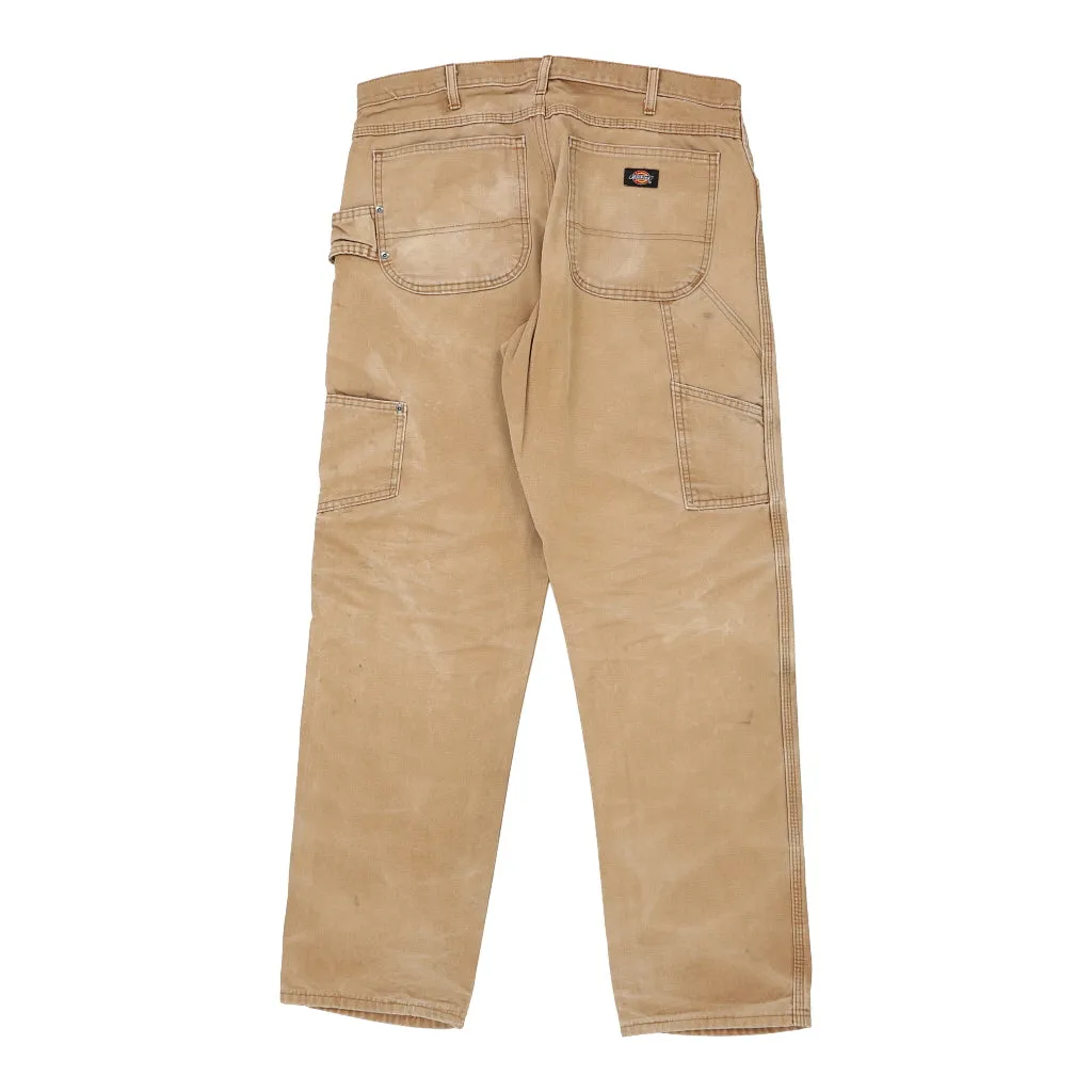 Dickies Carpenter Trousers - 34W 32L Beige Cotton